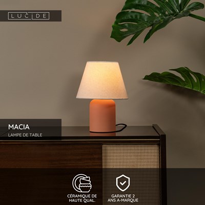 Lucide MACIA - Lampe de table - 1xE14 - Terre cuite